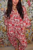 Daughter Of Ibiza Lovechild Balloon Sleeve Shirt Scarlet & Rose 